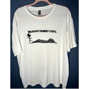 GILDAN HEAVY COTTON MENS CUSTOM GRAPHIC SHORT SLEEVE WHITE T-SHIRT SIZE XL